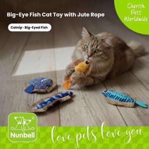 Nunbell Big-Eyed Fish Cat Toy