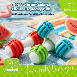 Nunbell Treat Dispensing Dumbbell Toy